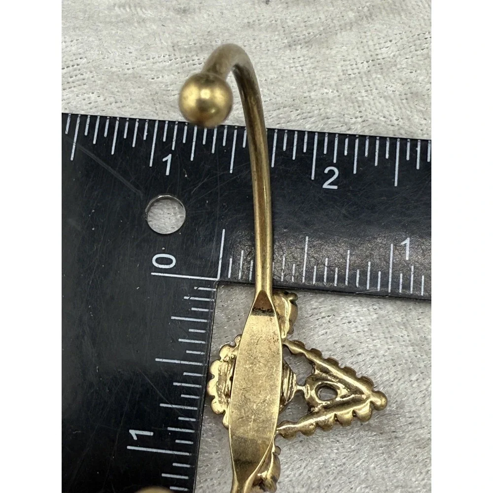 Rhinestone Cuff‎ Bracelet Delicate Simple Gold Tone 6.5
